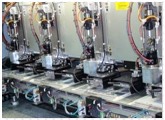 Row of PCB drilling machines