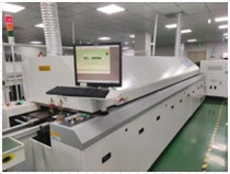 Reflow soldering oven on the SMT line