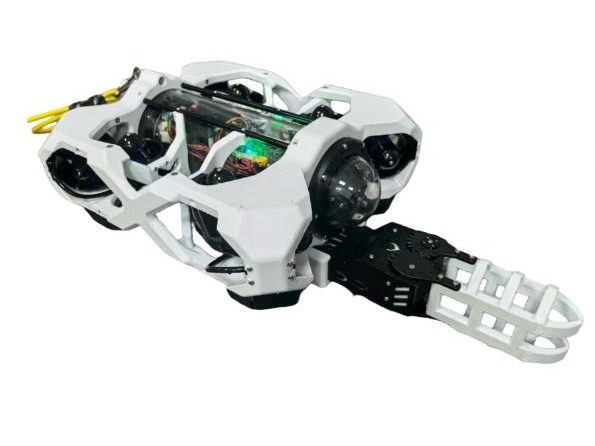 White underwater ROV with a gripper arm